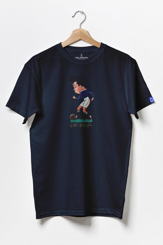 W.R. (Dixie) Dean - 1930's Cigarette Card Design - Premium Cotton T-Shirt / Navy Blue